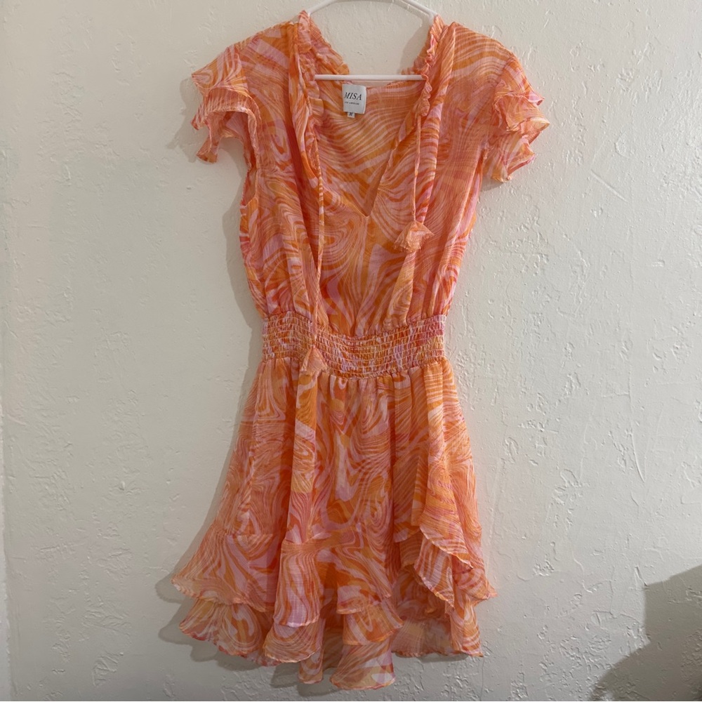 Misa Dominique Dress - Medium in Orange